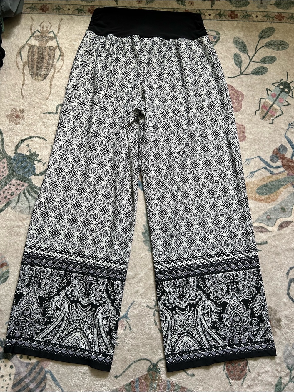 Apt 9 Black & White Patterned Wide Leg Pants - Picture 8 of 8